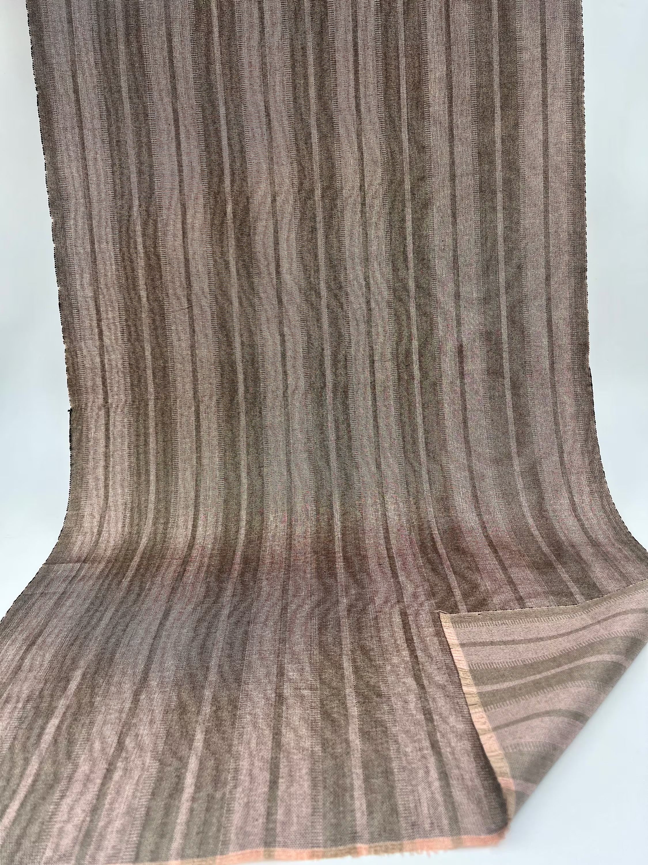 Striped Silk Moire Fabric, Watermark Pattern.