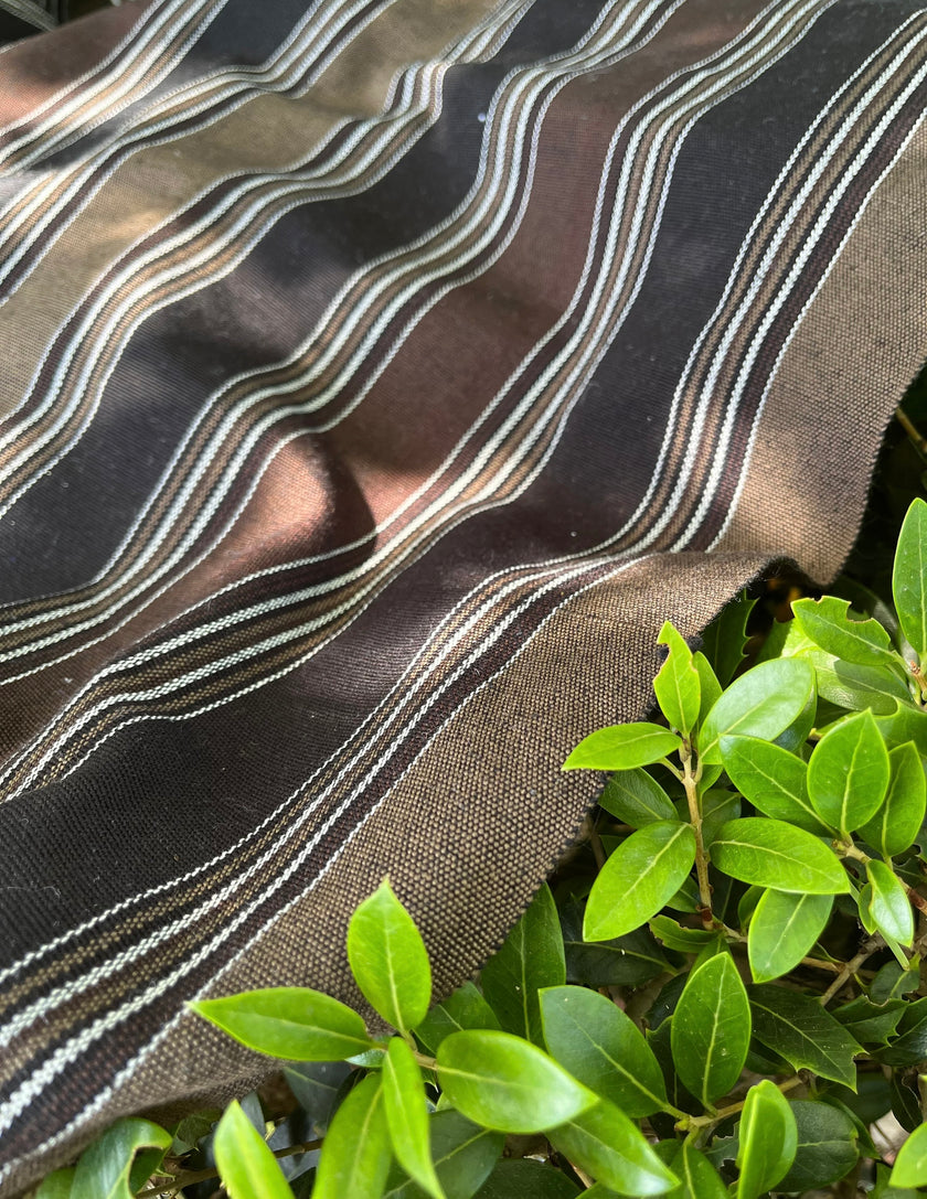 Tissu en coton lin adouci lourd par cour 240g/m2 - Rembourrage rayé style français - Tissus d'ameublement naturels.