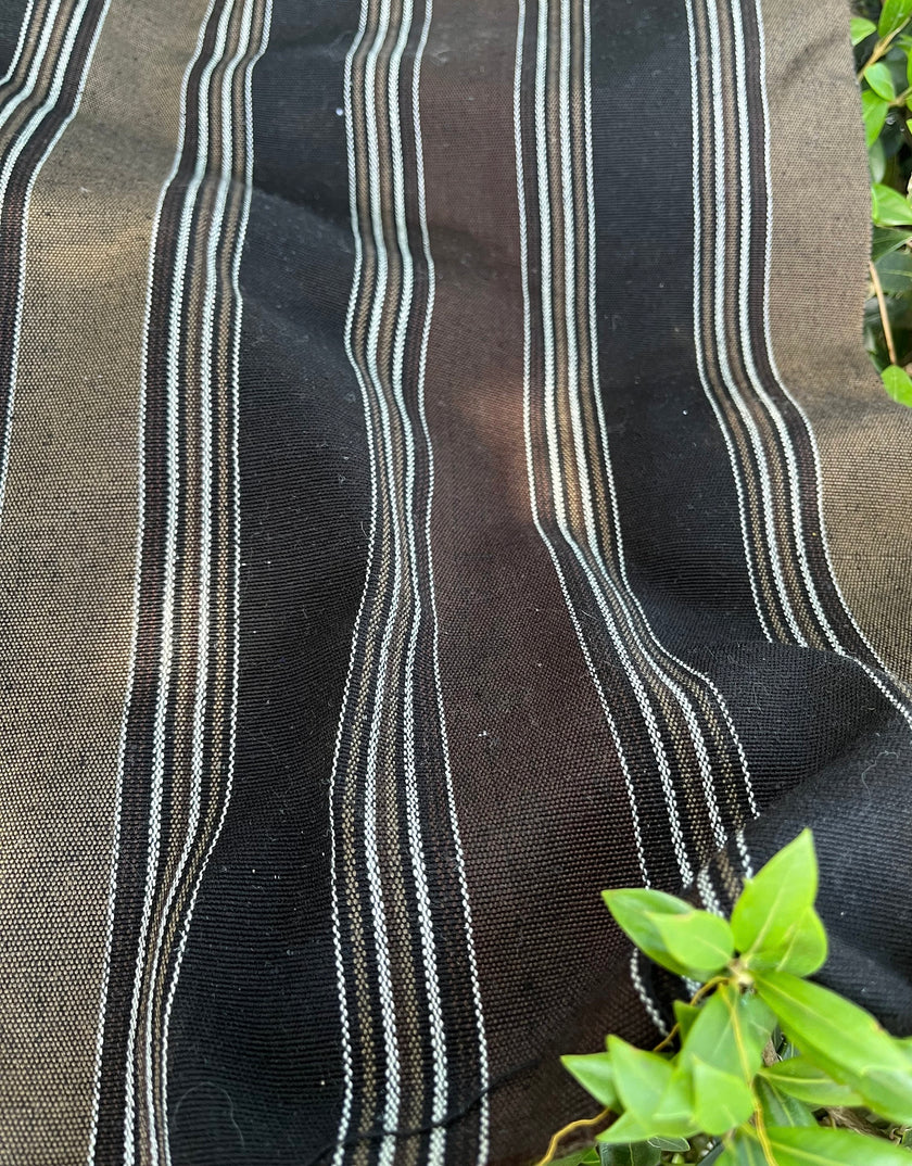 Tissu en coton lin adouci lourd par cour 240g/m2 - Rembourrage rayé style français - Tissus d'ameublement naturels.