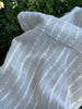 White Pin Striped Neutral Organic Cotton Fabric By The Meter.