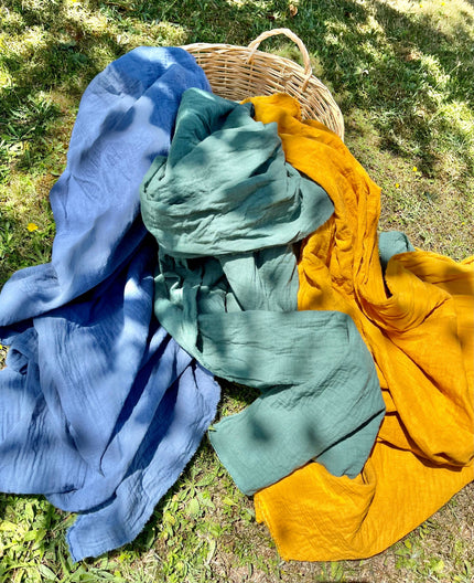 Metre ile Muslin Kumaş - Organik Muslin Kumaş - Bebek Pamuklu Muslin - Metre ile 2 Katlı Gazlı Bez Kumaş, 150 CM GENİŞLİK. Yenidoğan Battaniyesi, Çok Renkli Seçenekler Mevcuttur.