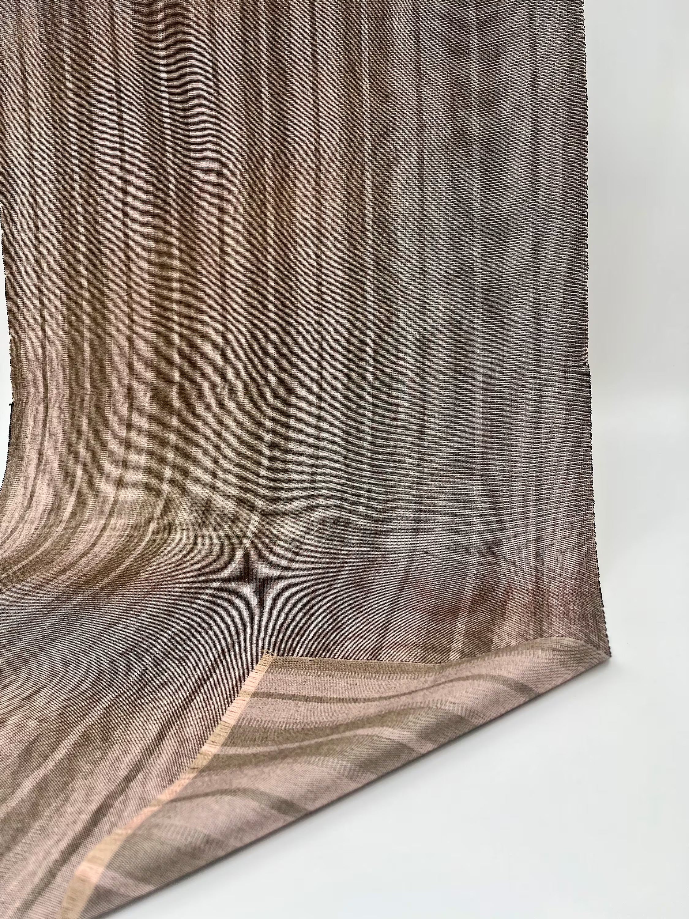 Striped Silk Moire Fabric, Watermark Pattern.
