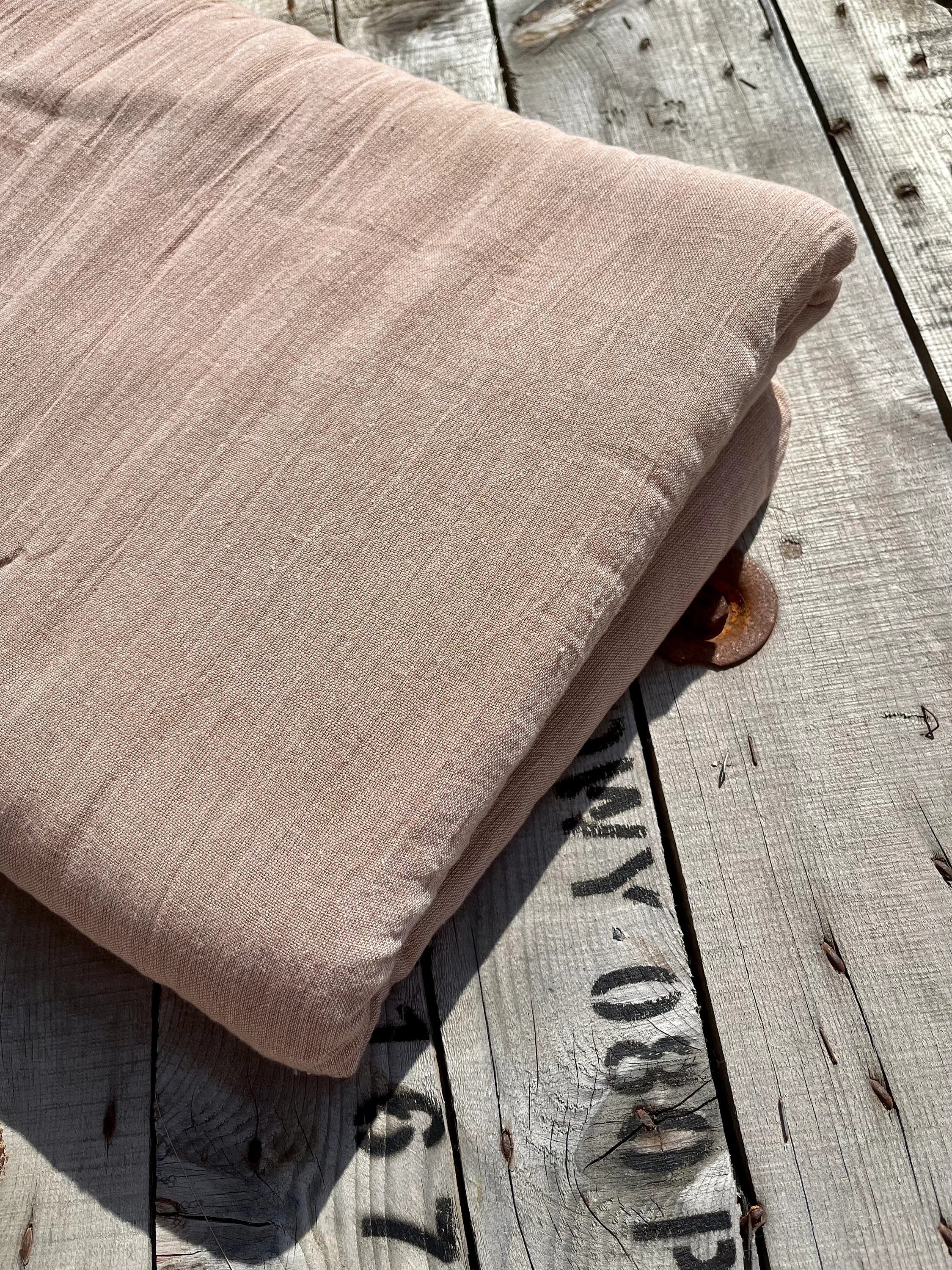Linen Gauze Unbleached / Light Brown Natural Fabric.