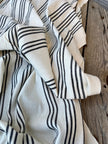 Softened Linen Cotton Fabric By The Yard With Stripes
