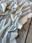 Softened Linen Cotton Fabric By The Yard With Stripes