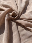 Linen Gauze Unbleached / Light Brown Natural Fabric.