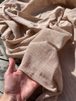 Linen Gauze Unbleached / Light Brown Natural Fabric.