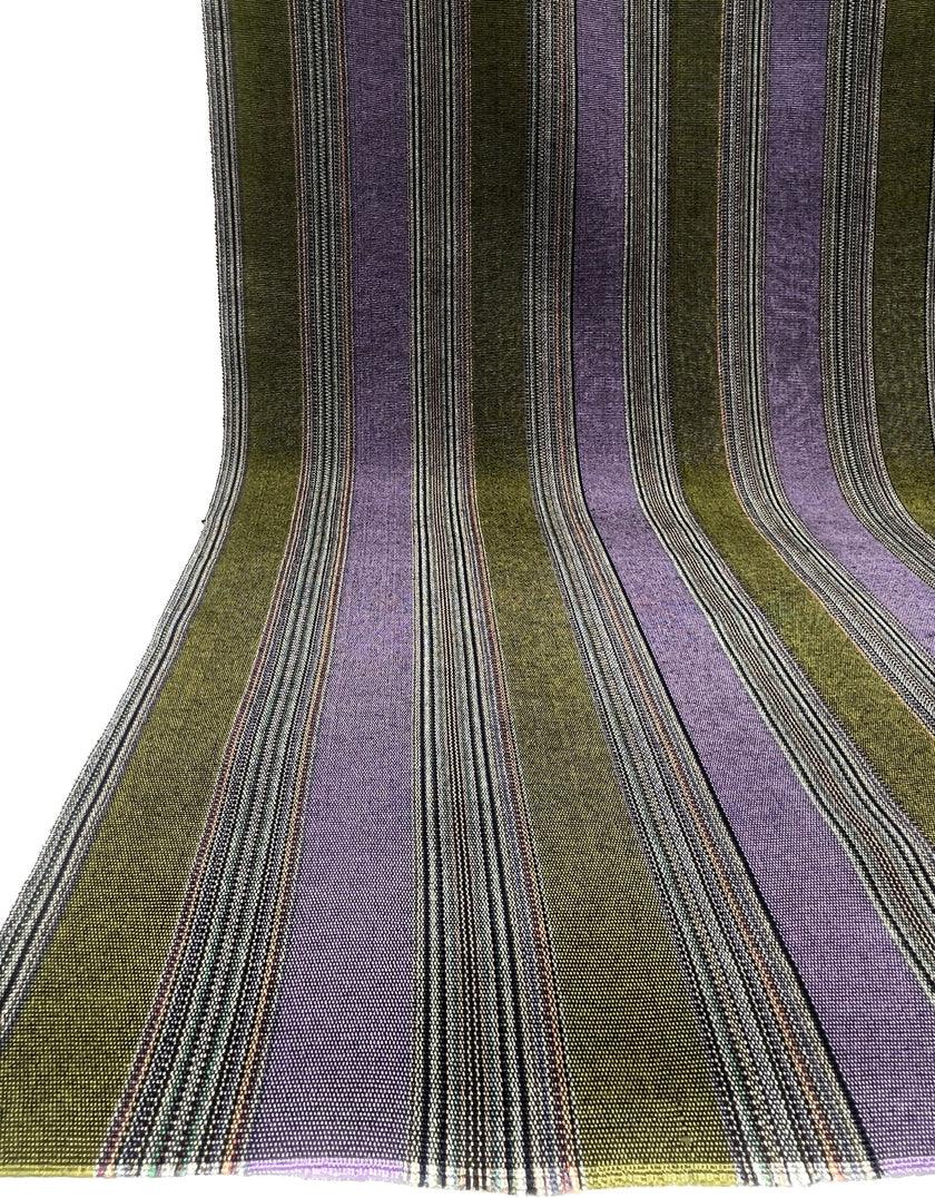 Mor Yeşil Çizgili Lüks İpek Döşeme Osmanlı Başlık, Ev Tekstili İç Mekan Kumaşları: Yastık Kılıfları, Kimono Esintili Tasarımlar, Saten İpek Şantung.