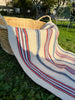 Rustic Narrow Ticking Linen With Indigo Blue Red Stripes, Vintage Linen.