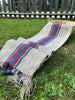 Antique Hemp Fabric, Rustic Hand Knitted Fabric With Stripes.