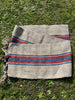 Antique Hemp Fabric, Rustic Hand Knitted Fabric With Stripes.