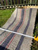 Antique Fabric, Rustic Handwoven Fabric With Stripes.