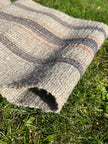 Antique Fabric, Rustic Handwoven Fabric With Stripes.