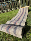 Antique Fabric, Rustic Handwoven Fabric With Stripes.
