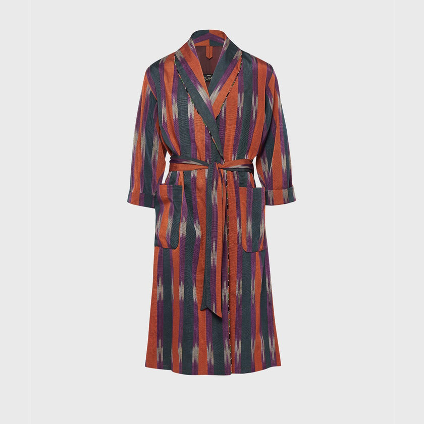 Osmanlı Başlık İçin Turuncu İkat Çizgili Lüks İpek Döşeme, Ev Tekstili İç Mekan Kumaşları: Yastık Kılıfları, Kimono Esintili Tasarımlar, İpek Şantung El Dokuma Kumaşlar