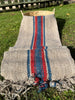 Antique Hemp Fabric, Rustic Hand Knitted Fabric With Stripes.
