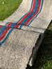 Antique Hemp Fabric, Rustic Hand Knitted Fabric With Stripes.