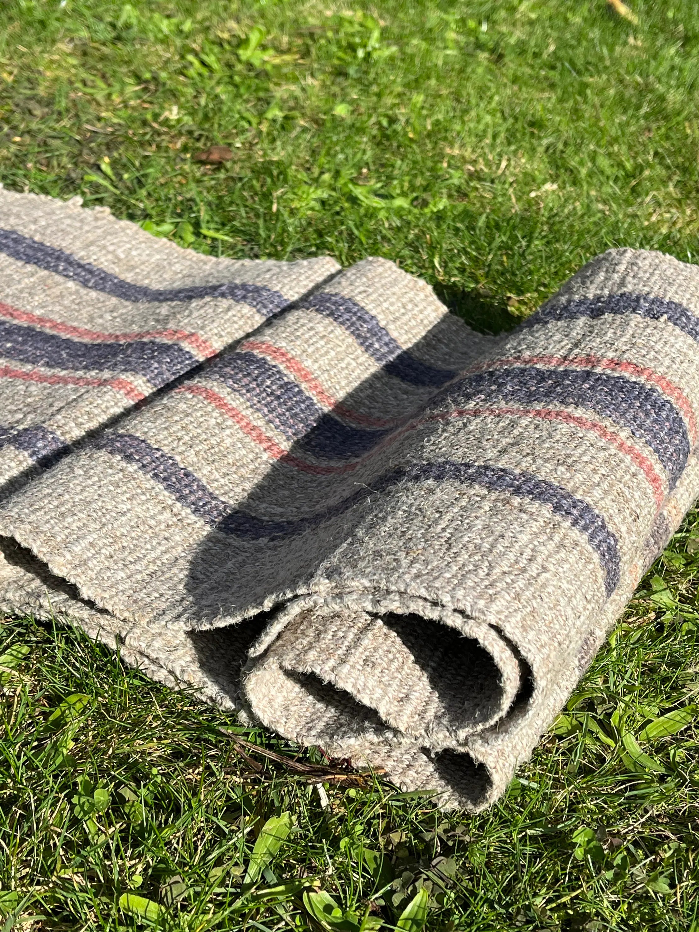 Fabric Rustic Rug Antique Fabric, Rustic Handwoven Fabric With Stripes. – Anatolian Textures.