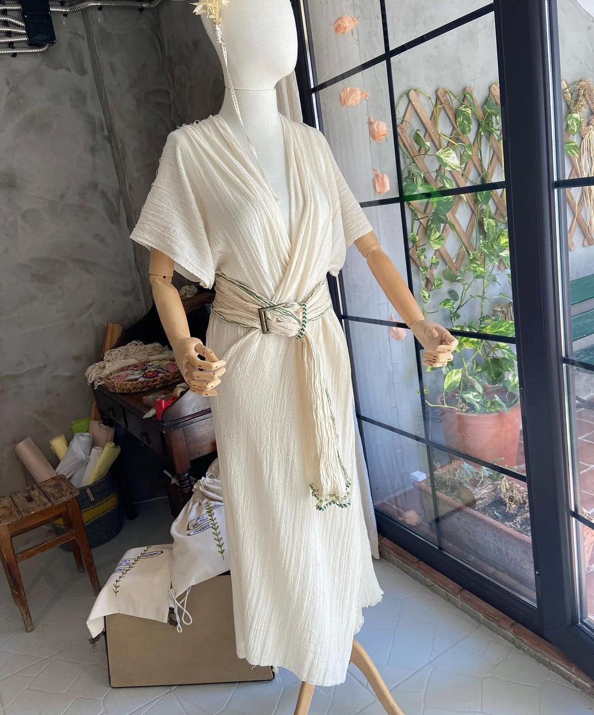 Cotton Open Weave Gauze, Sheer & Stretchy Black - White Stripes.