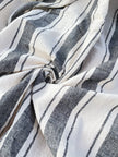 Sile Cloth Cotton Natural Fabric With Black Stripes.