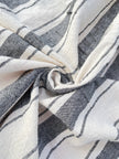 Sile Cloth Cotton Natural Fabric With Black Stripes.