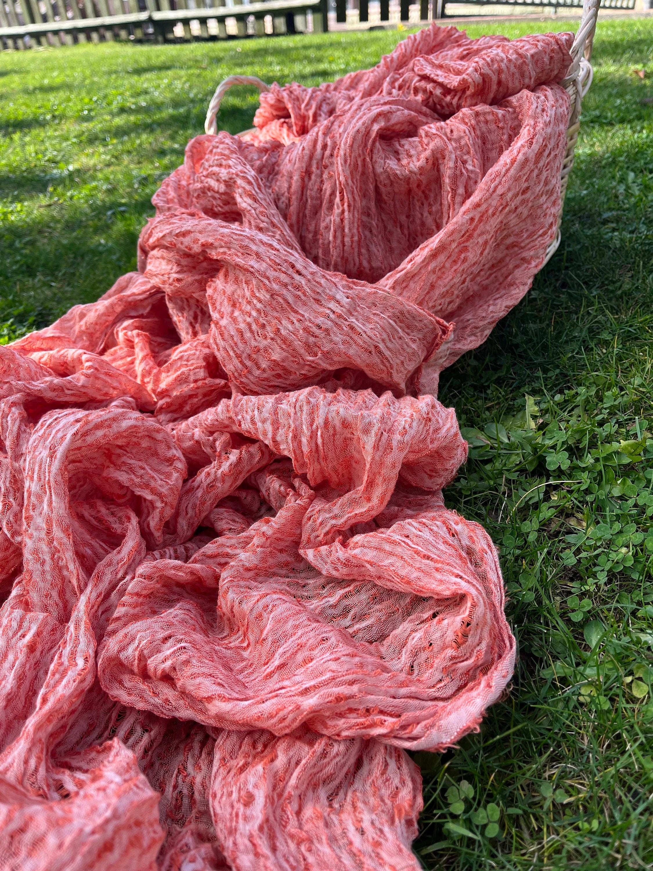 Pastel Orange Linen Fabric By The Yard, Textured Natural Fabrics.
