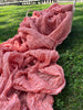 Pastel Orange Linen Fabric By The Yard, Textured Natural Fabrics.