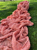 Pastel Orange Linen Fabric By The Yard, Textured Natural Fabrics.