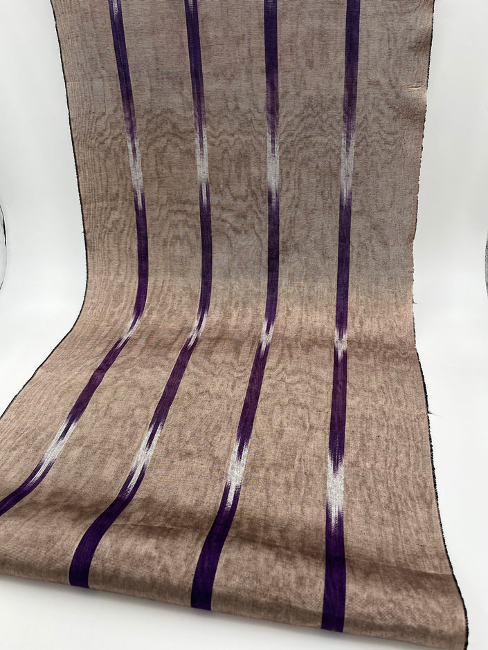 Ikat Purple Striped Silk Upholstery Home Textile Interior Fabrics Moire.