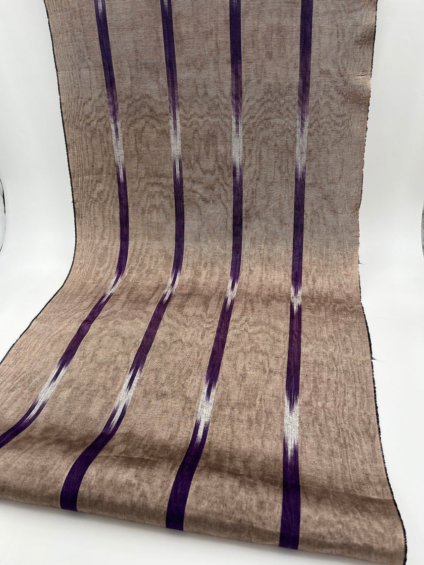 Osmanlı Başlıklı İkat Mor Çizgili Lüks İpek Döşeme, Ev Tekstili İç Mekan Kumaşları: Yastık Kılıfları, Kimono Esintili Tasarımlar, Filigran Desenleri.