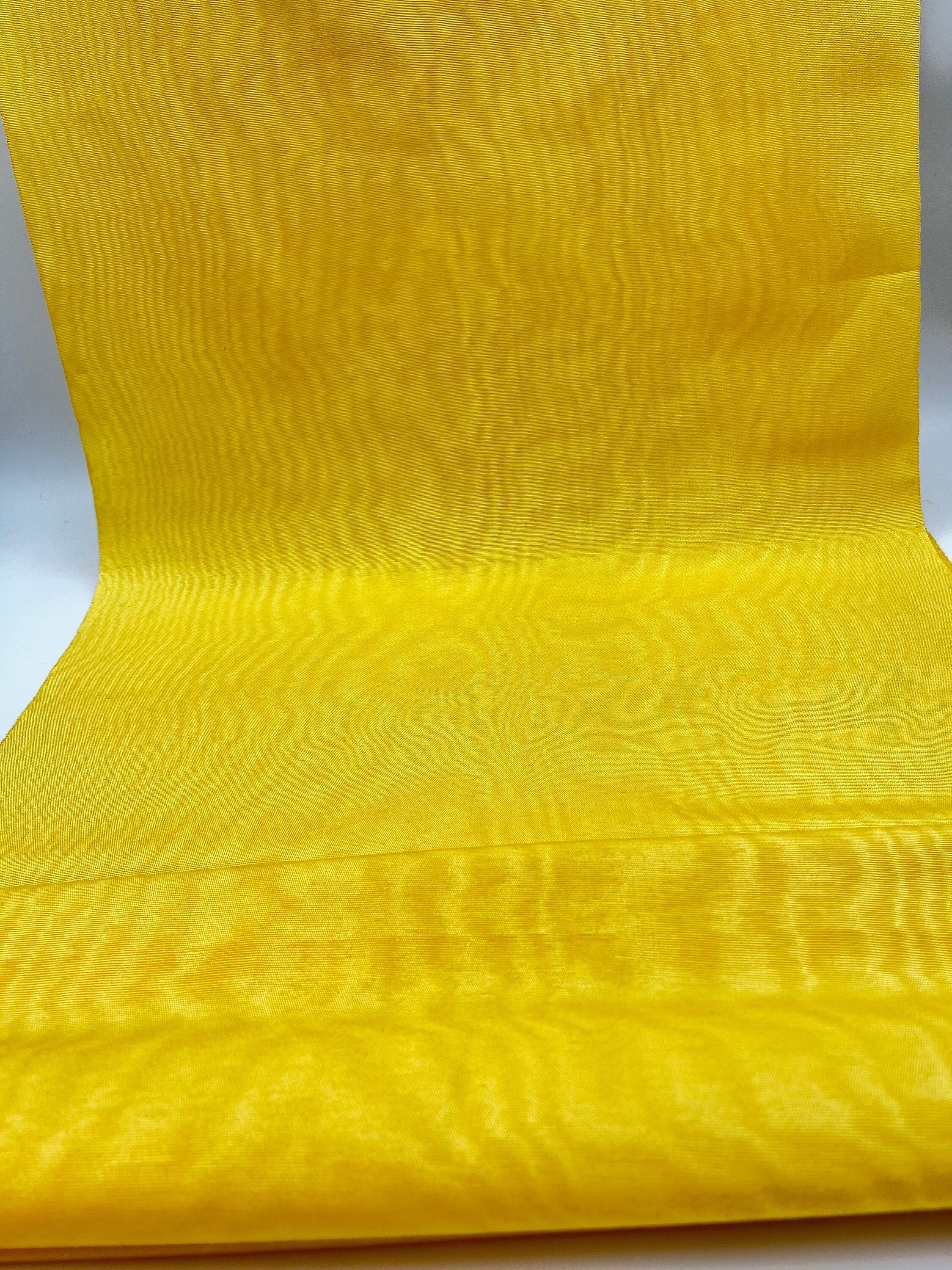 Yellow Silk Home Textile Interior Fabrics Watermark Patterns.
