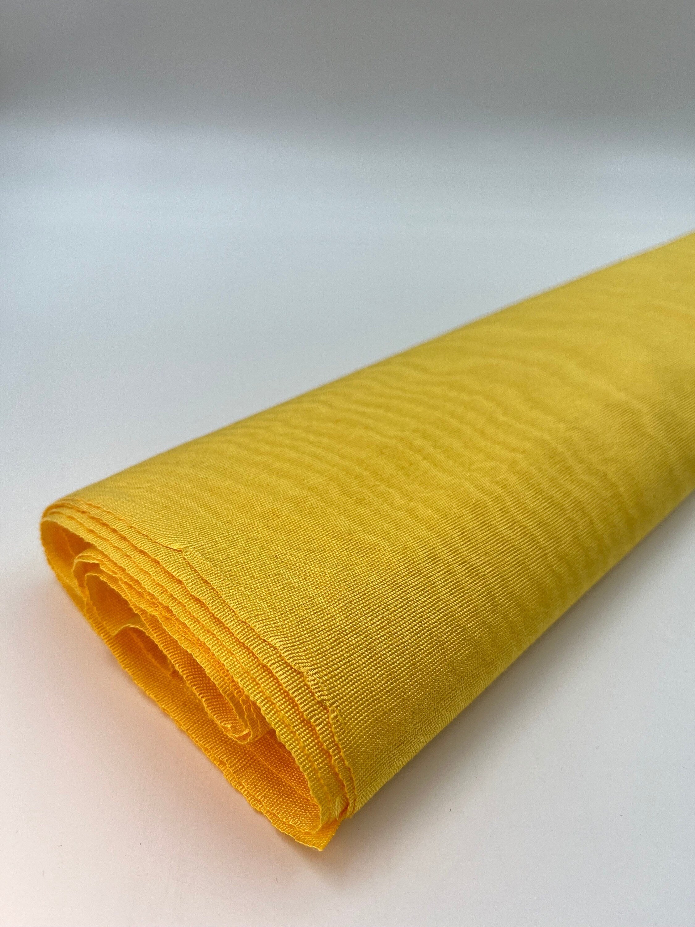 Yellow Silk Home Textile Interior Fabrics Watermark Patterns.