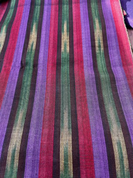 Purple Red Ikat Striped Silk Home Textile Interior Fabrics.