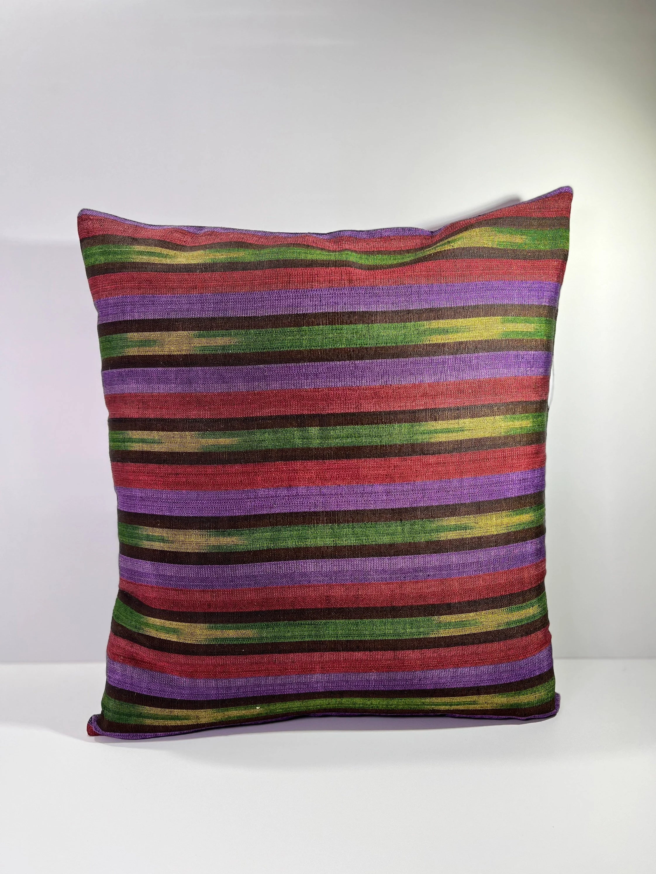 Purple Red Ikat Striped Silk Home Textile Interior Fabrics.