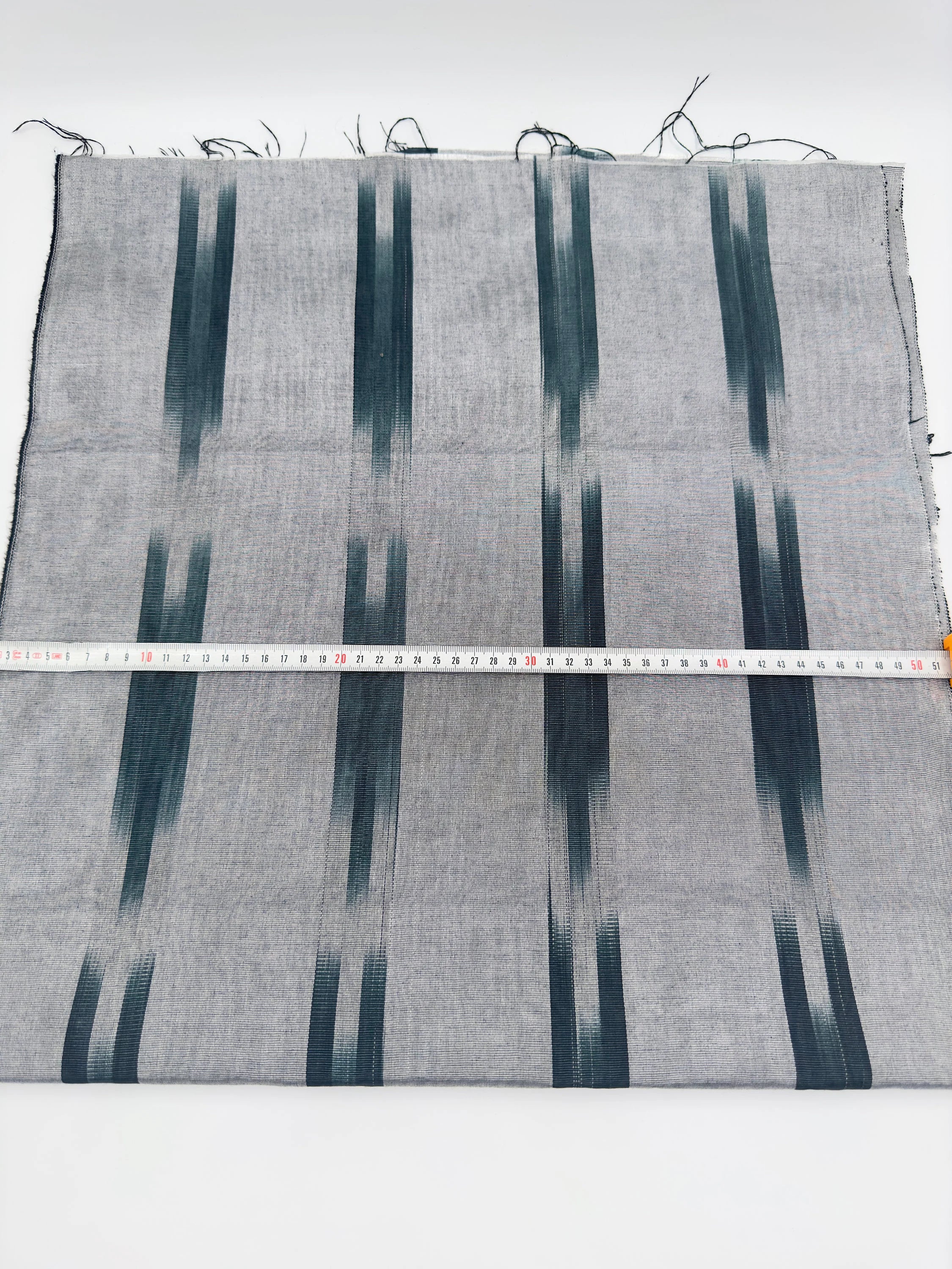 Ikat Silver Green Striped Silk Home Textile Interior Fabrics Moire, Watermark Pattern.