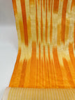 Ikat Yellow Striped Silk Home Textile Interior Fabrics Moire, Watermark Pattern.
