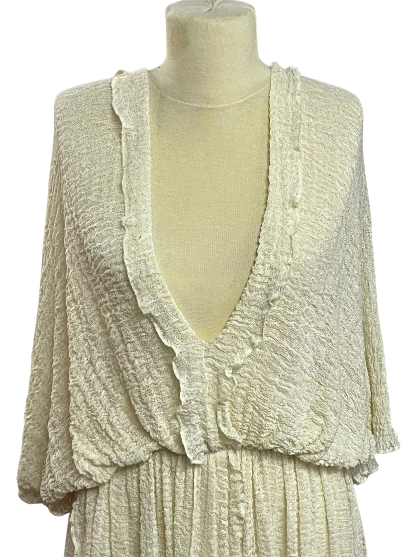 Organik Pamuklu Kumaş, Dokulu El Dokuması Yarı Şeffaf Doğal Kumaşlar/ Ağartılmamış, Fildişi Beyazı. 