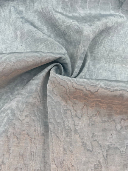 Ice Blue Silk Fabric, Moire Silk Fabric, Silk By The Yard. Watermark Pattern.