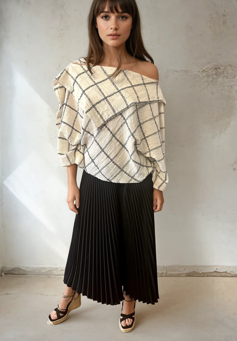 Cotton Gauze Fabric Sheer & Stretchy With Stripes